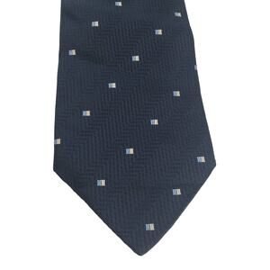 Herbie Tie Blue 100% Silk Geometric Blue 59x4 Made in Italy Mens Grandpacore